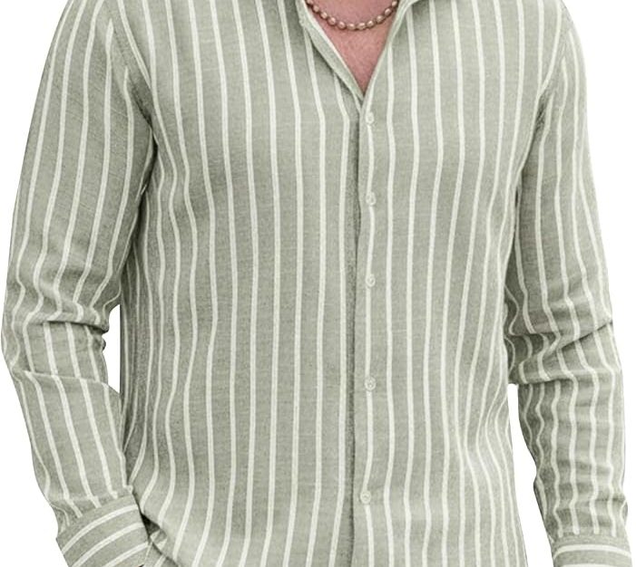 Regular Fit Vertical Striped Casual Shirt — Bild 1