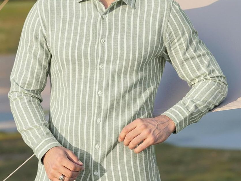 Regular Fit Vertical Striped Casual Shirt — Bild 3