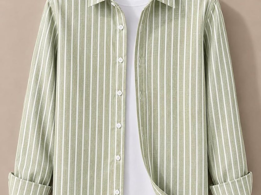 Regular Fit Vertical Striped Casual Shirt — Bild 4