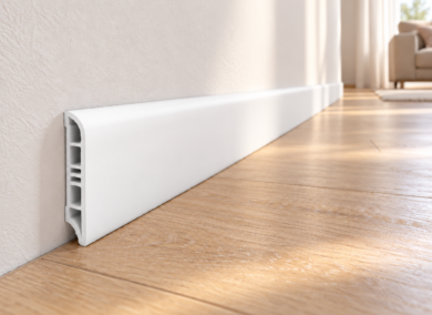 Sockelleiste MDF Weiß – Berliner Profil – 18 × 60 × 1000 mm