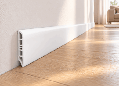 Sockelleiste MDF Weiß – Berliner Profil – 18 × 80 × 2600 mm
