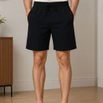 The Lifestyle Co Cotton Mid-Rise Lounge Shorts With Side Pocket