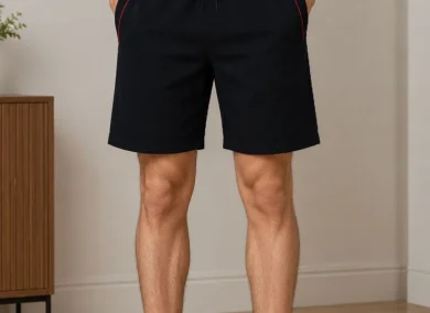 The Lifestyle Co Cotton Mid-Rise Lounge Shorts With Side Pocket