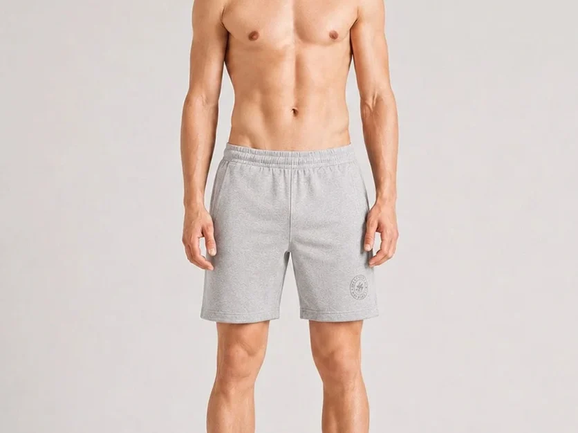 Men Solid Mid-Rise Lounge Shorts — Bild 4